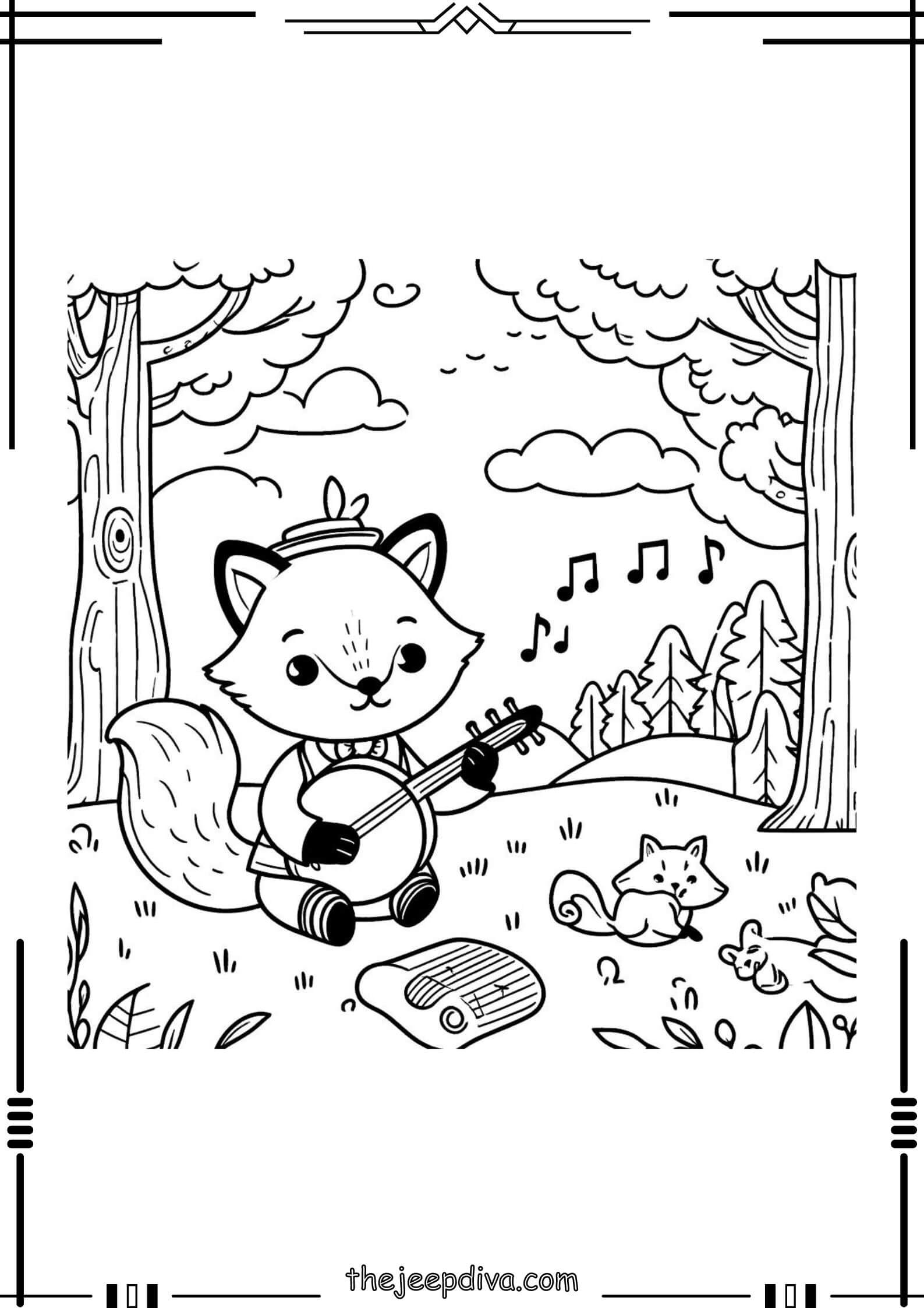 Fox-Colouring-Pages-Hard-6