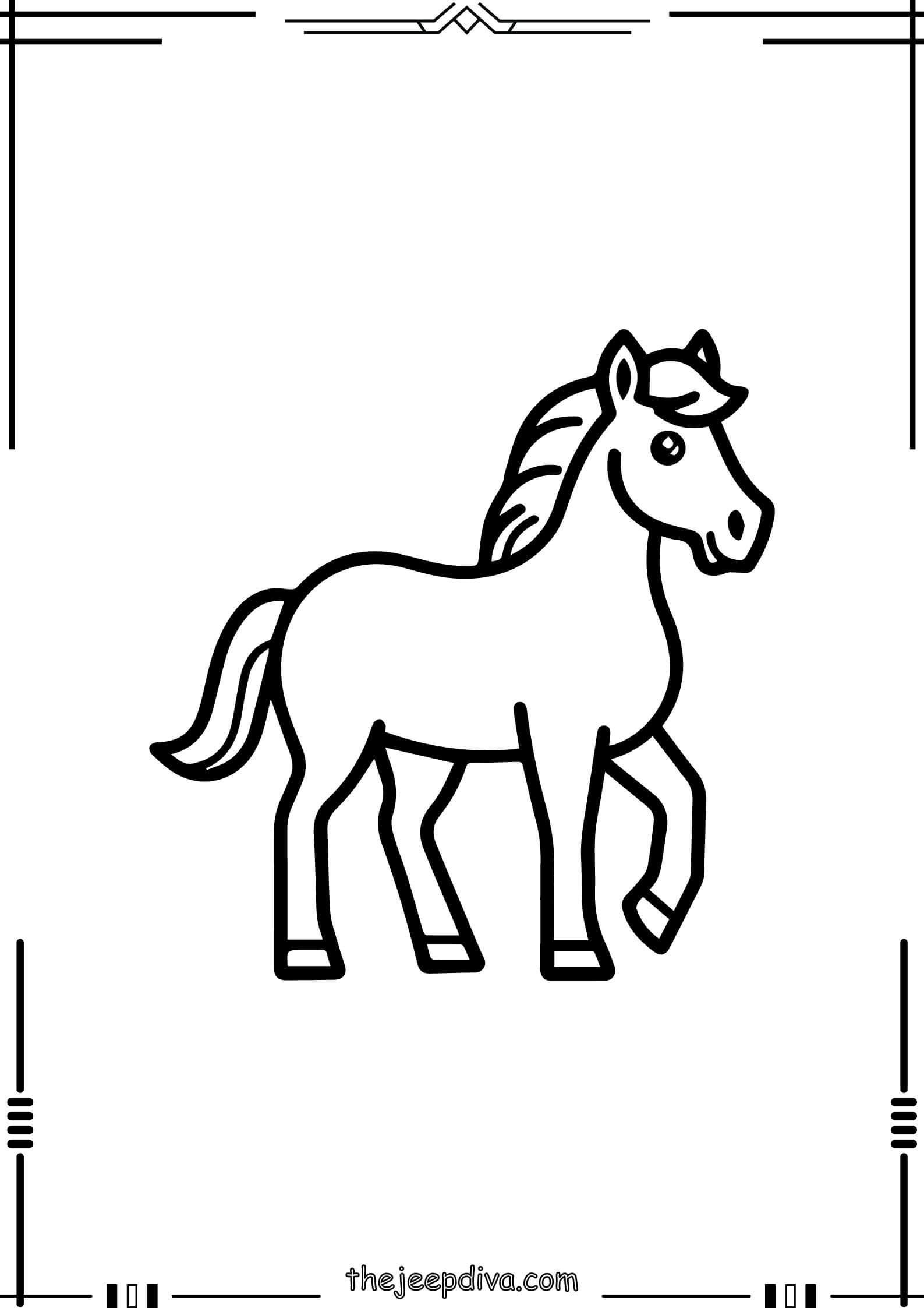 Horse-Colouring-Pages-Easy-1