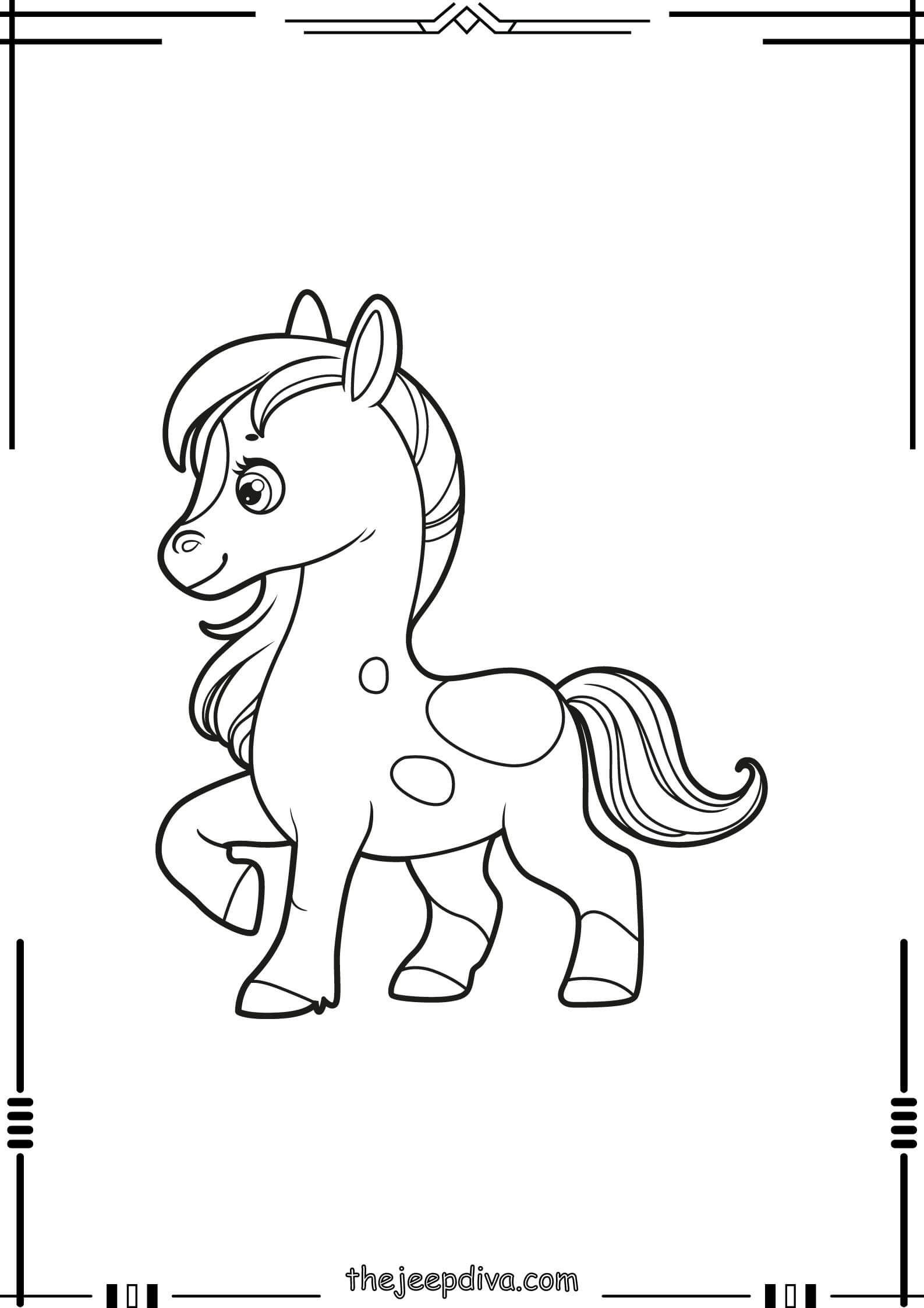 Horse-Colouring-Pages-Easy-2