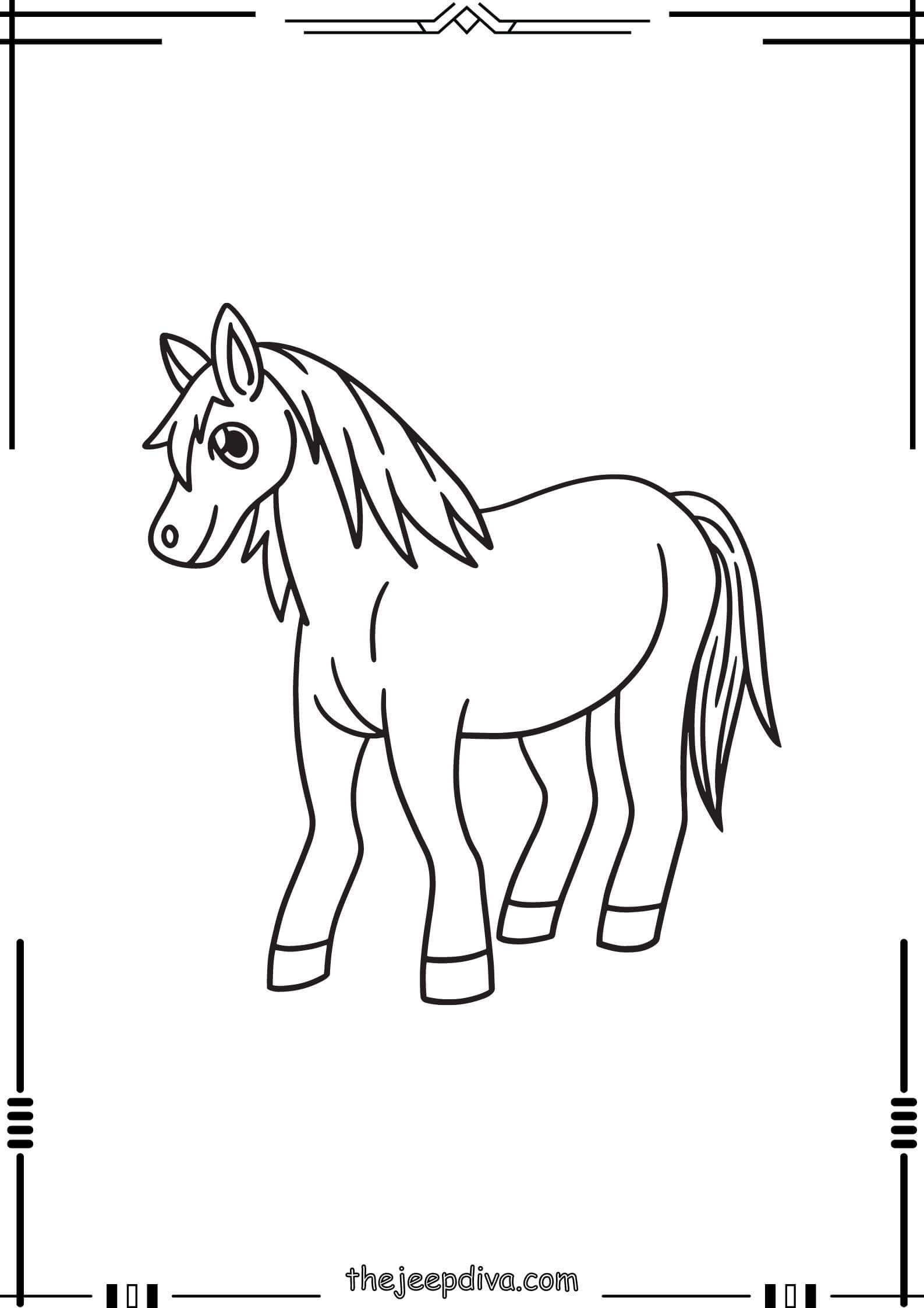 Horse-Colouring-Pages-Easy-3