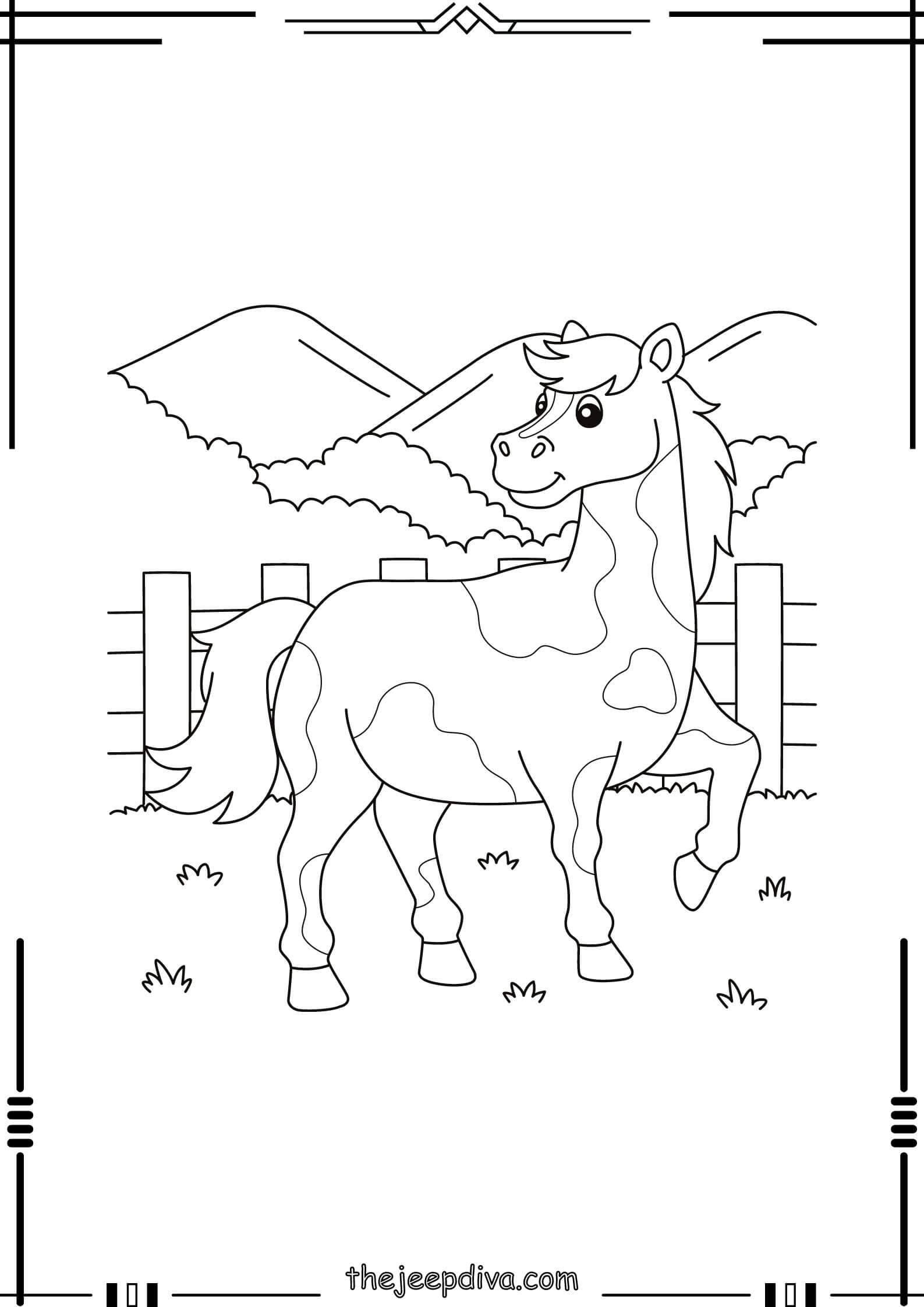 Horse-Colouring-Pages-Easy-9