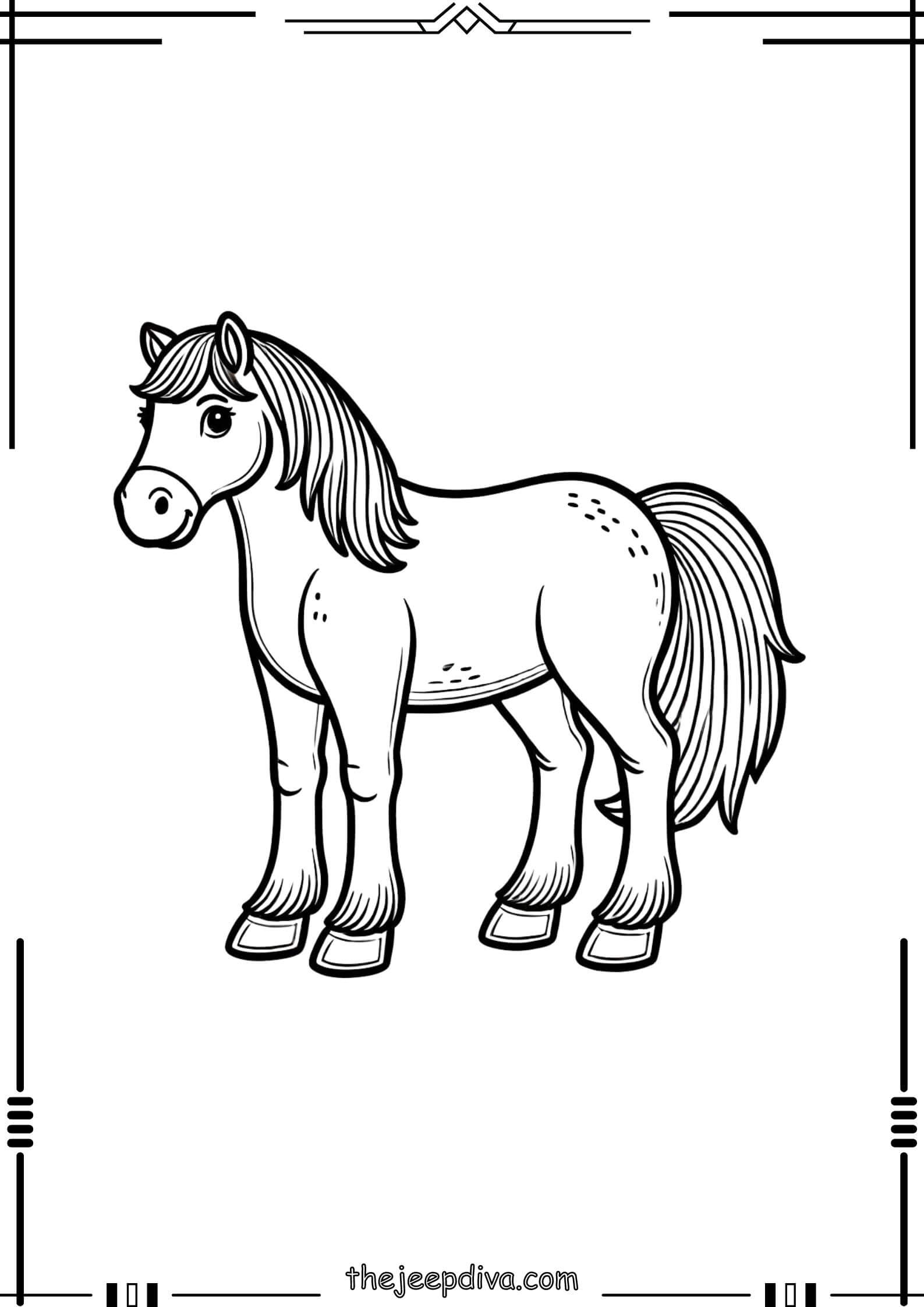 Horse-Colouring-Pages-Hard-1