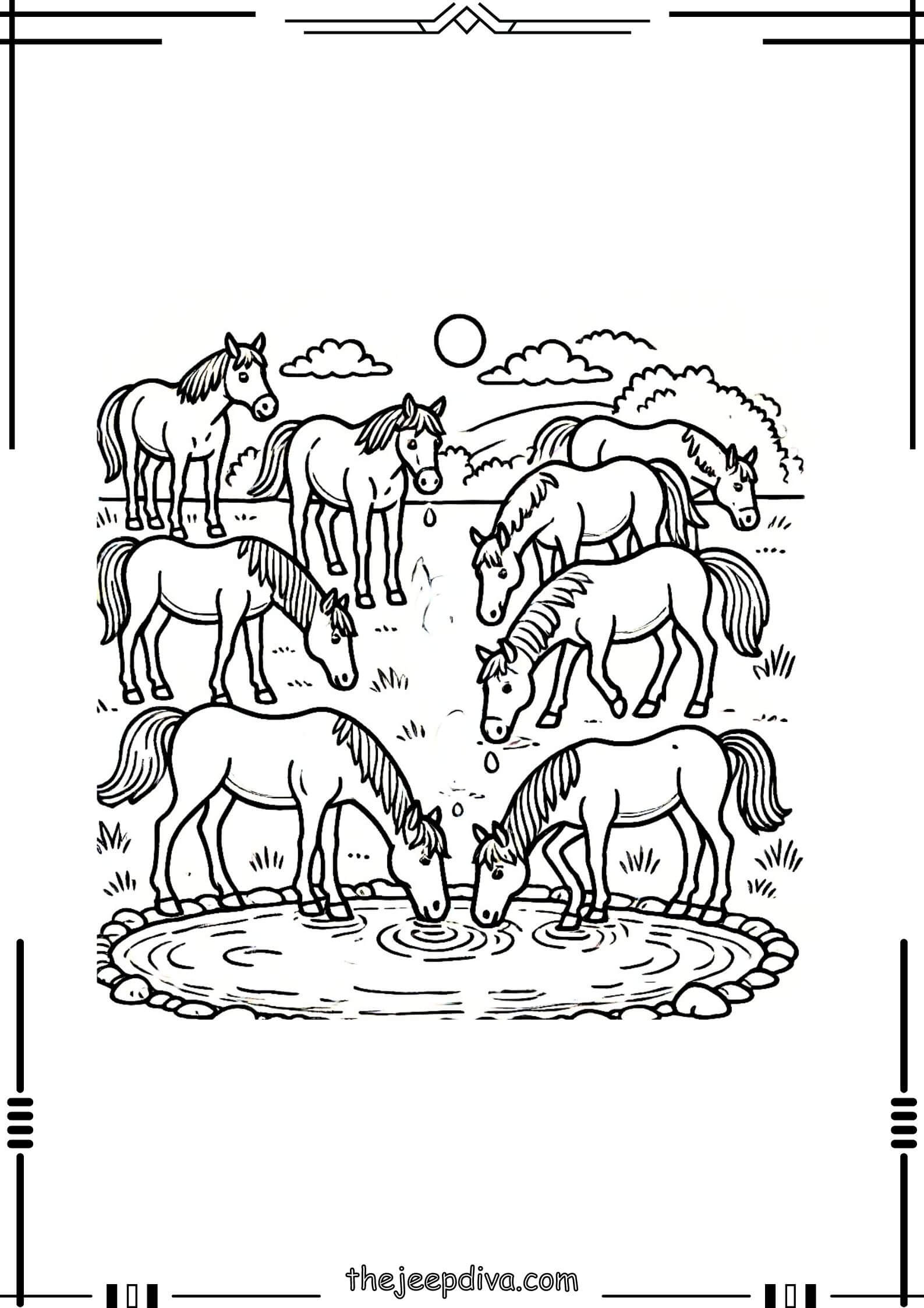 Horse-Colouring-Pages-Hard-11