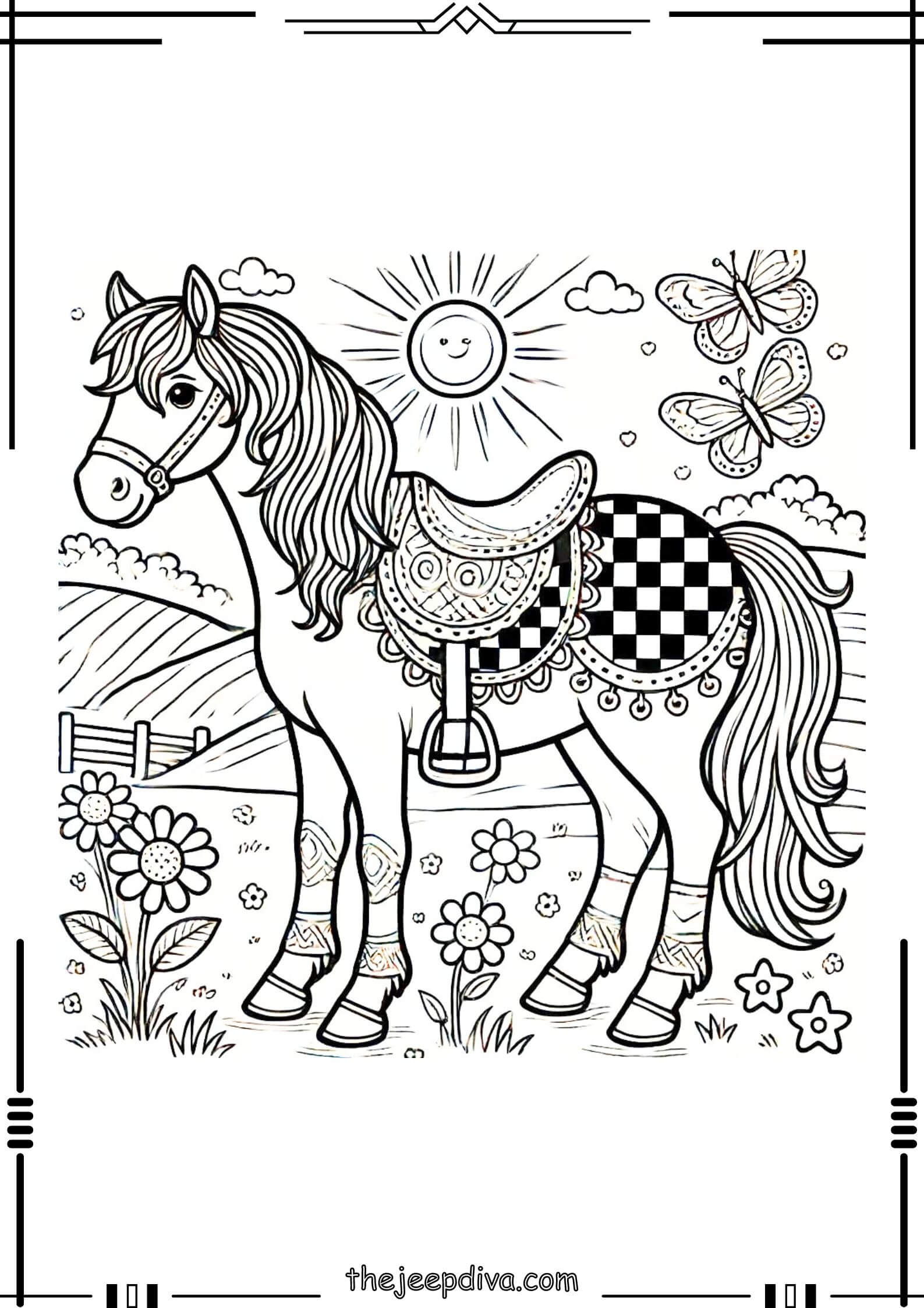 Horse-Colouring-Pages-Hard-19