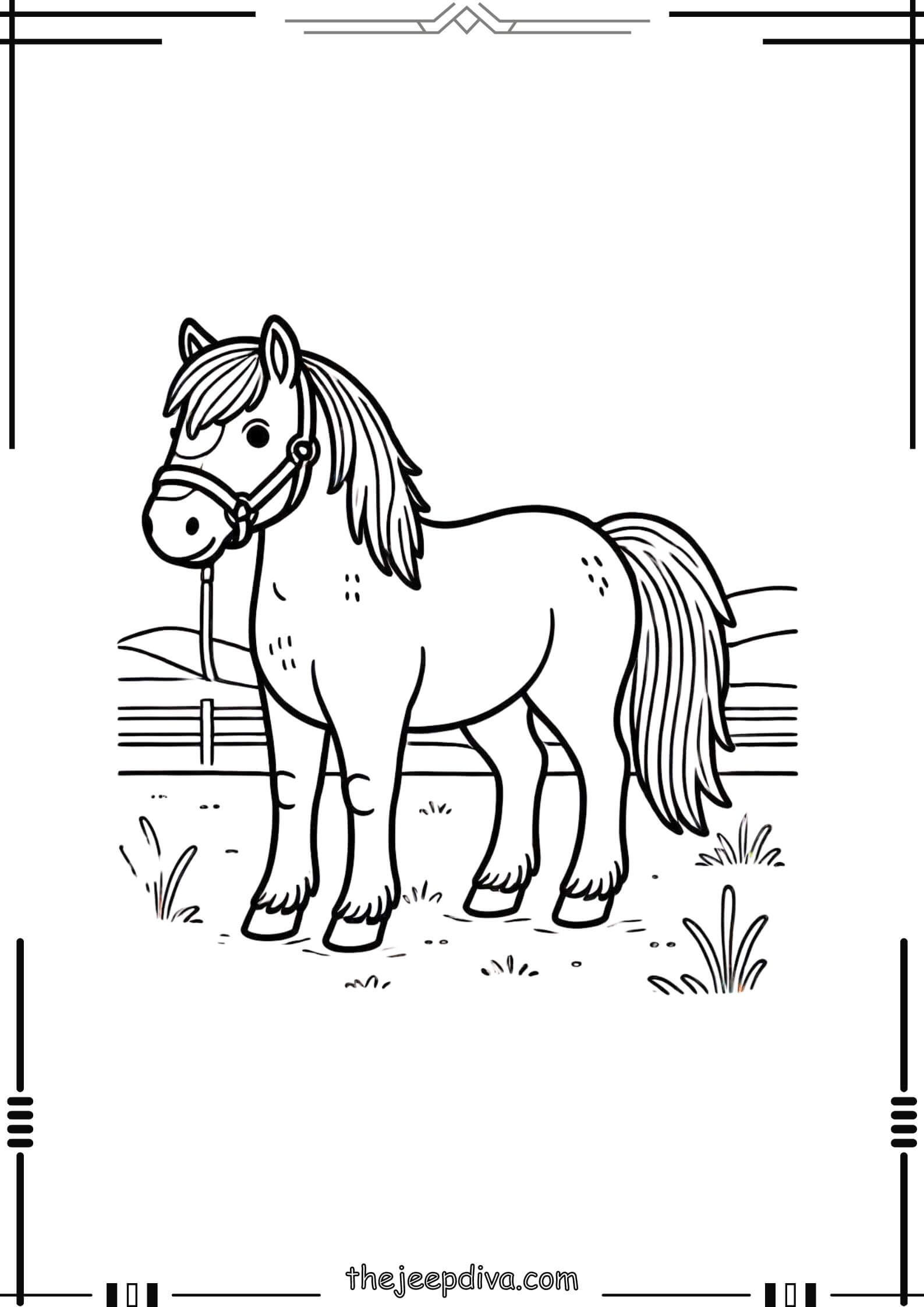 Horse Colouring Pages Medium