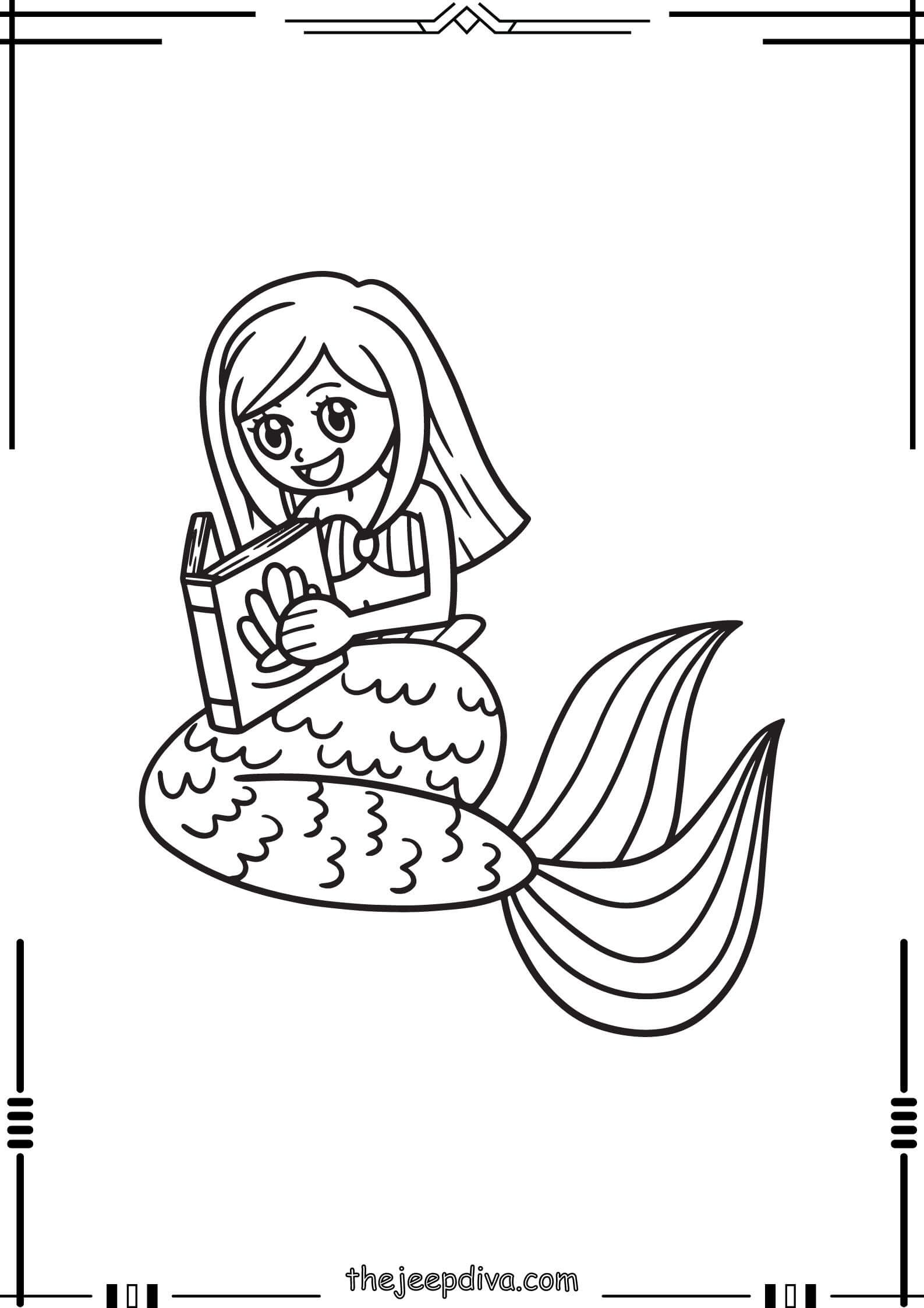 Mermaid Colouring Pages - Easy-21