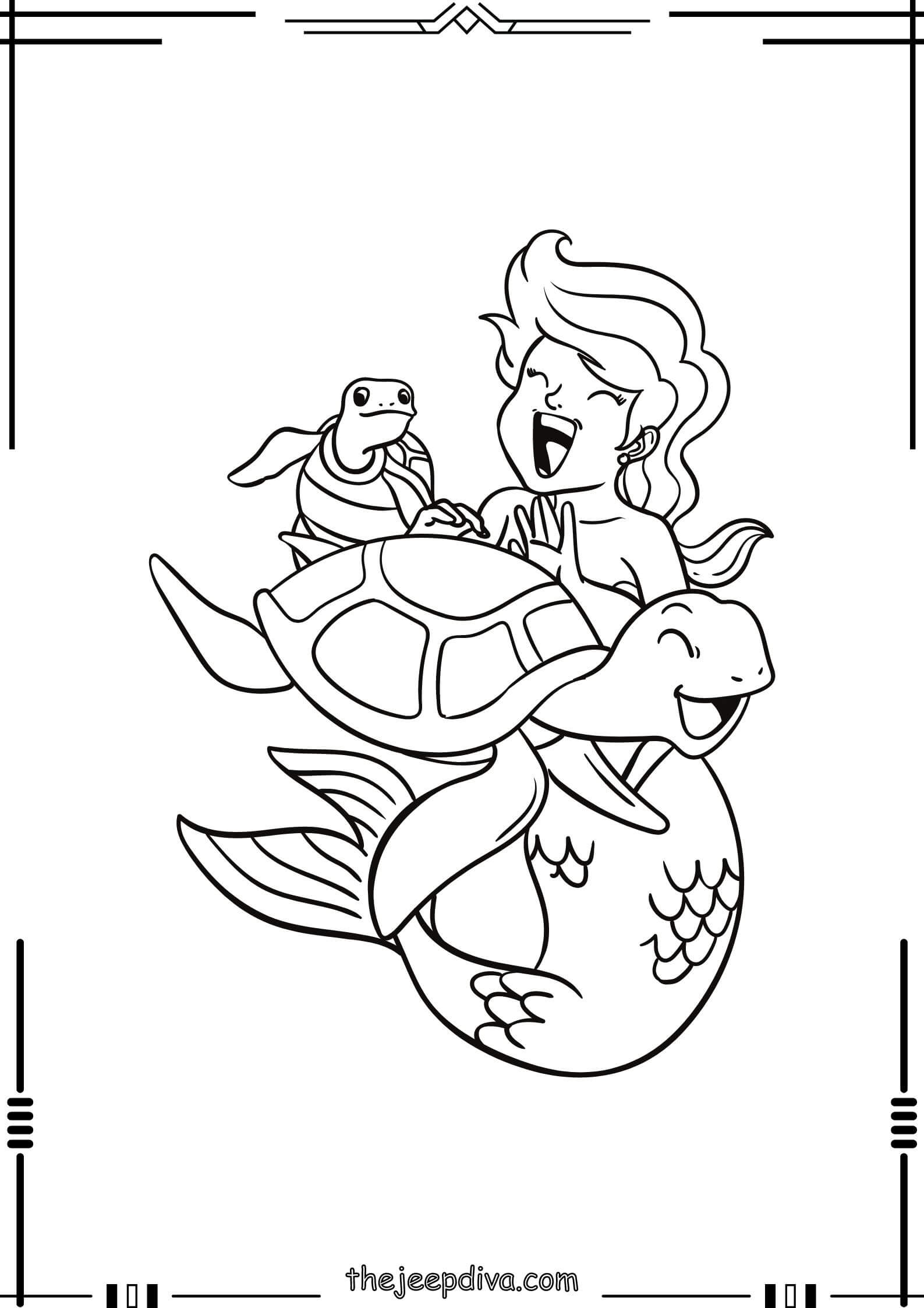 Mermaid Colouring Pages - Easy-23