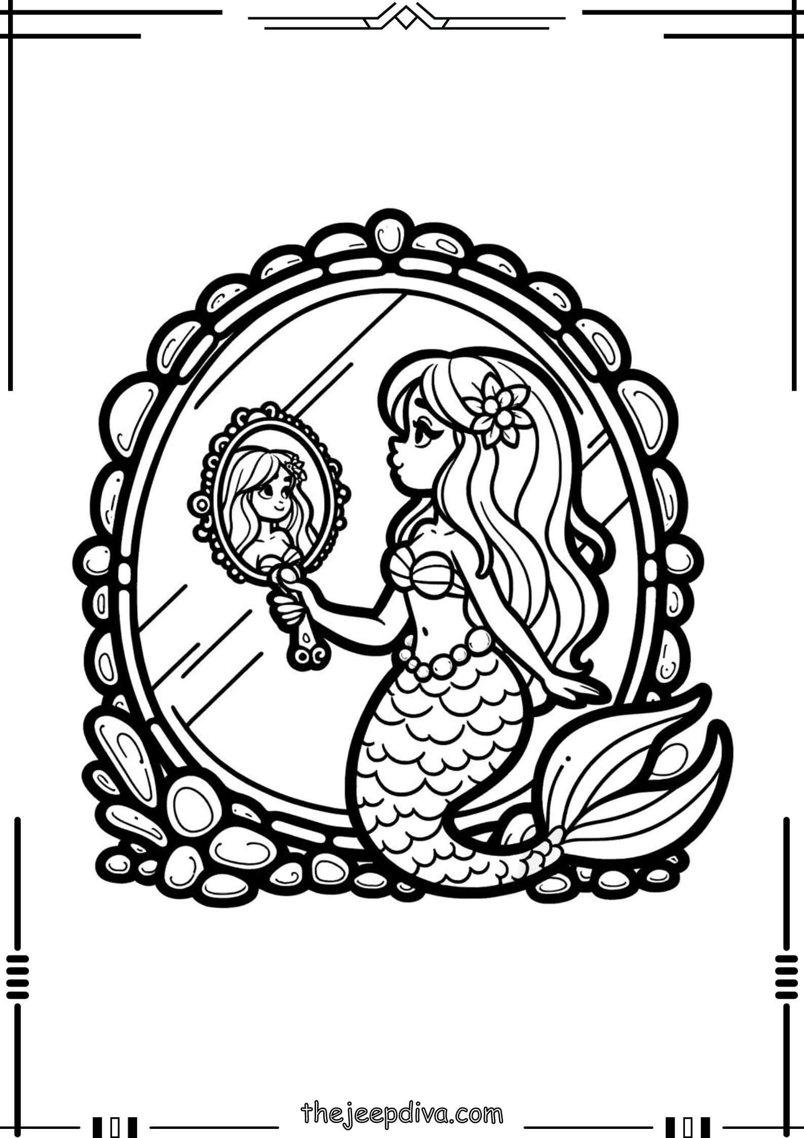 Mermaid Colouring Pages - Hard-14