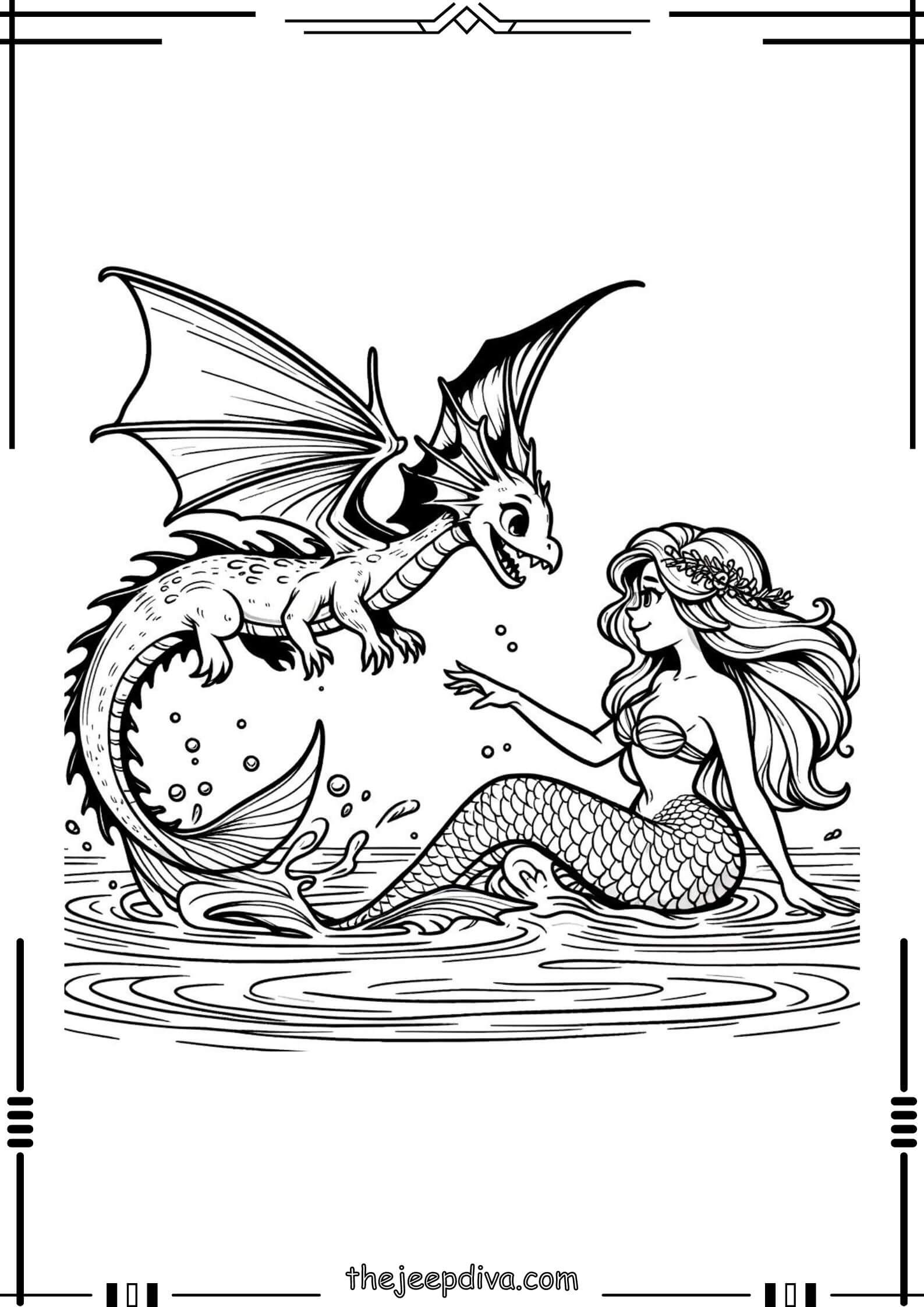 Mermaid Colouring Pages - Hard-4