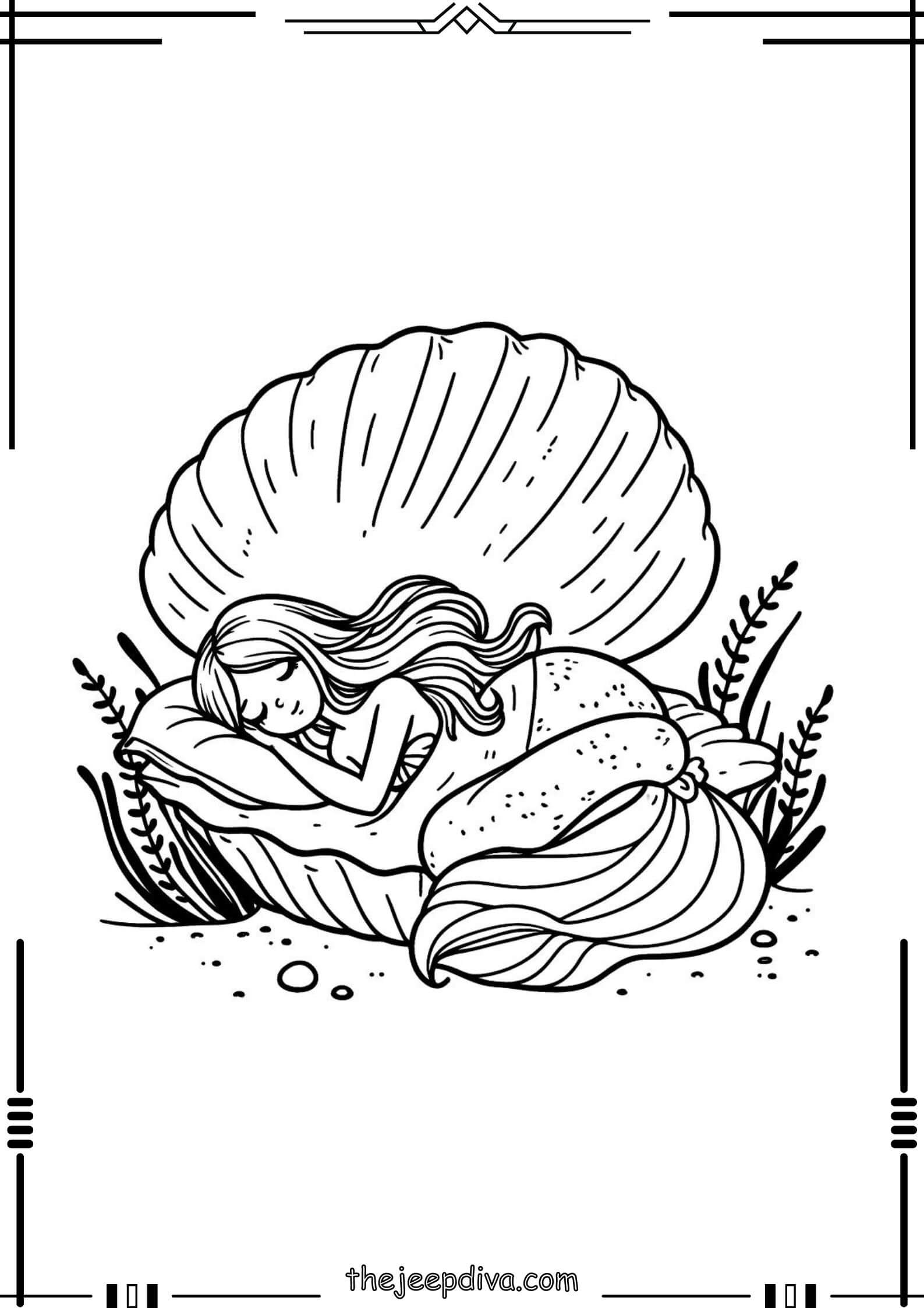 Mermaid Colouring Pages - Hard-8