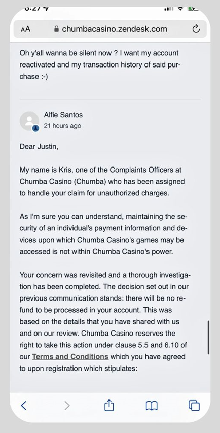 Chumba Casino's Customer reviews and complaints