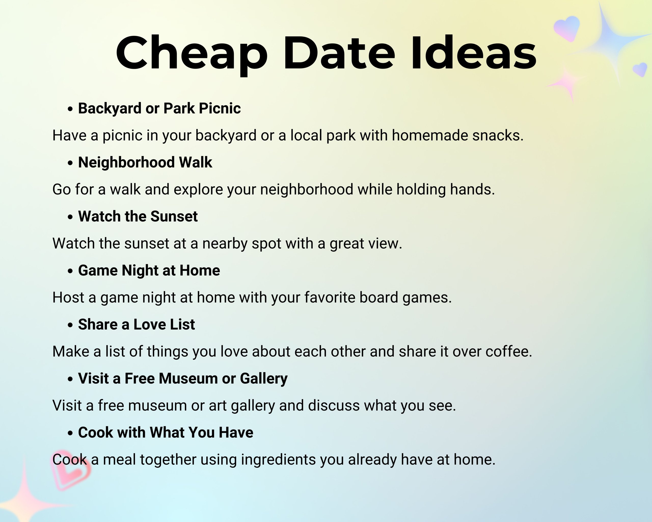 Cheap Date Ideas