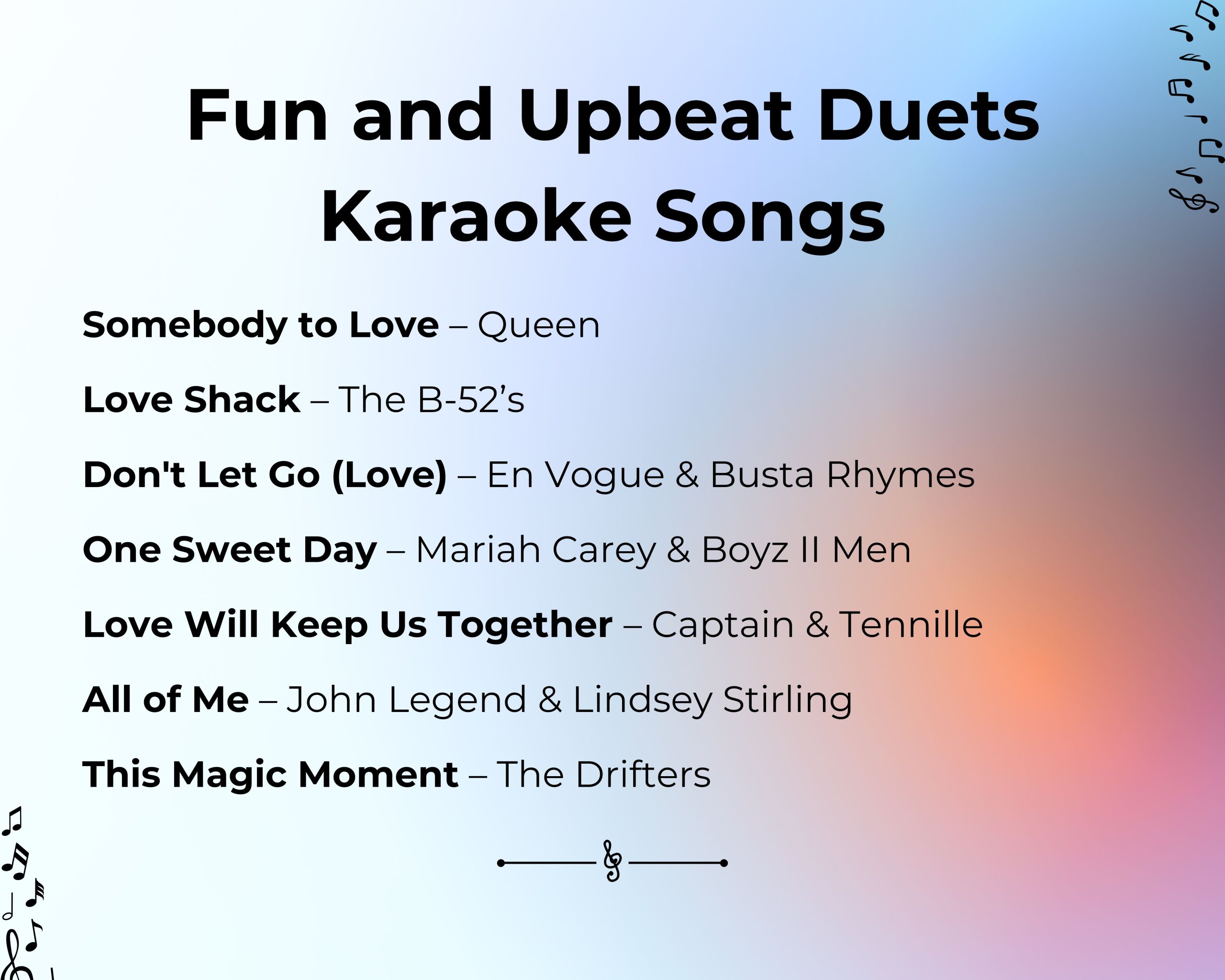 Fun and Upbeat Duets Karaoke Songs For Couples