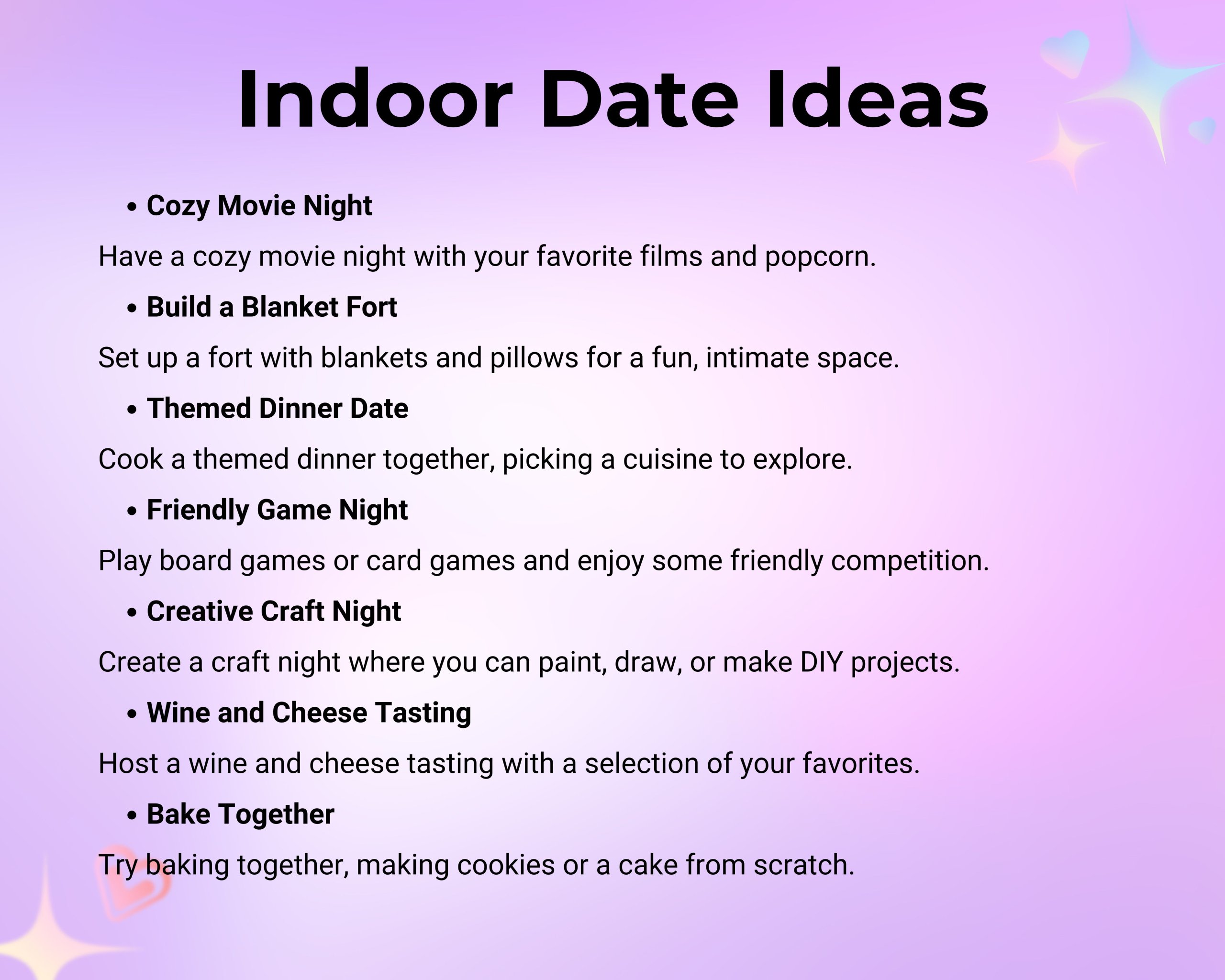 Indoor Date Ideas