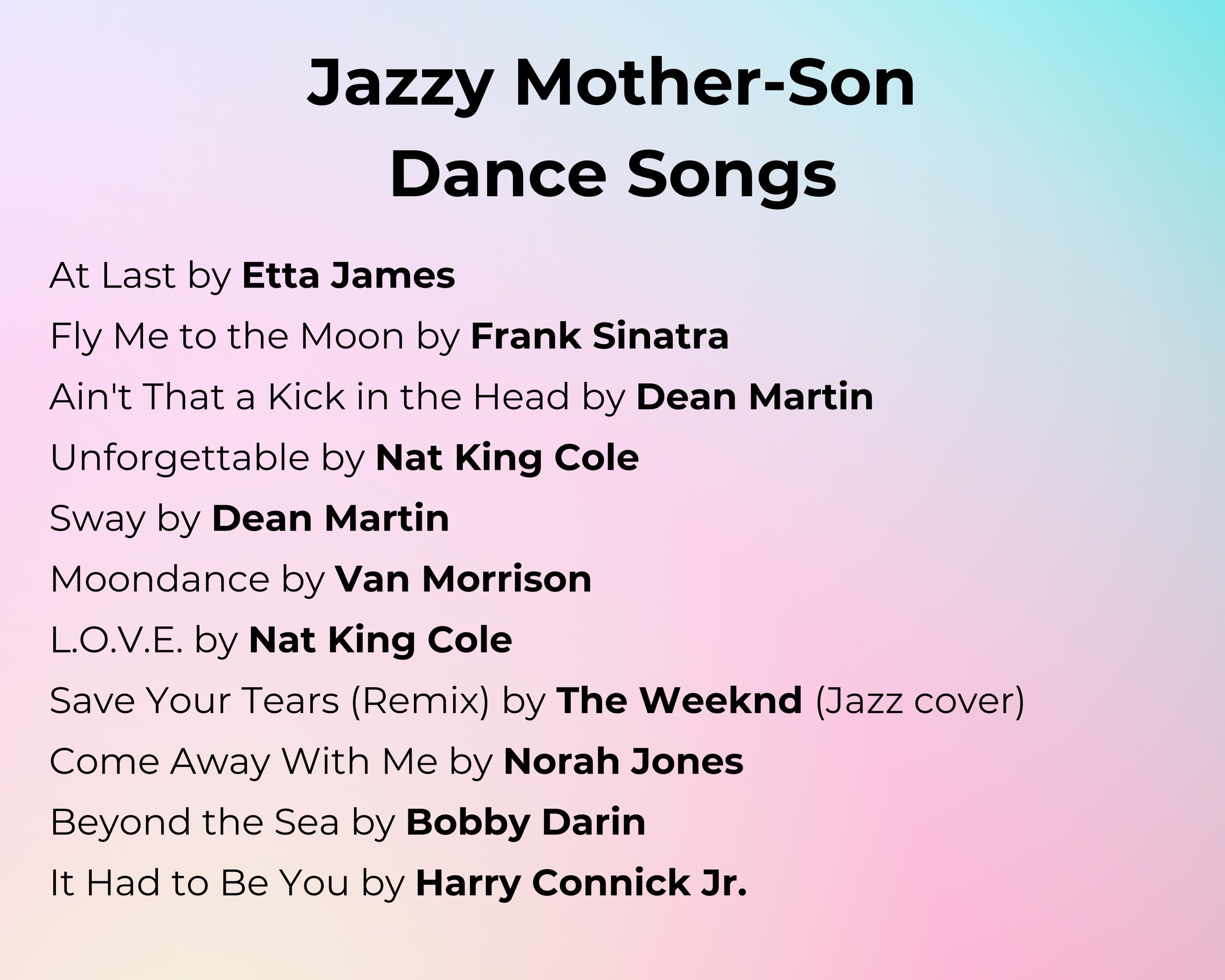 Jazzy Mother-Son Dance Songs