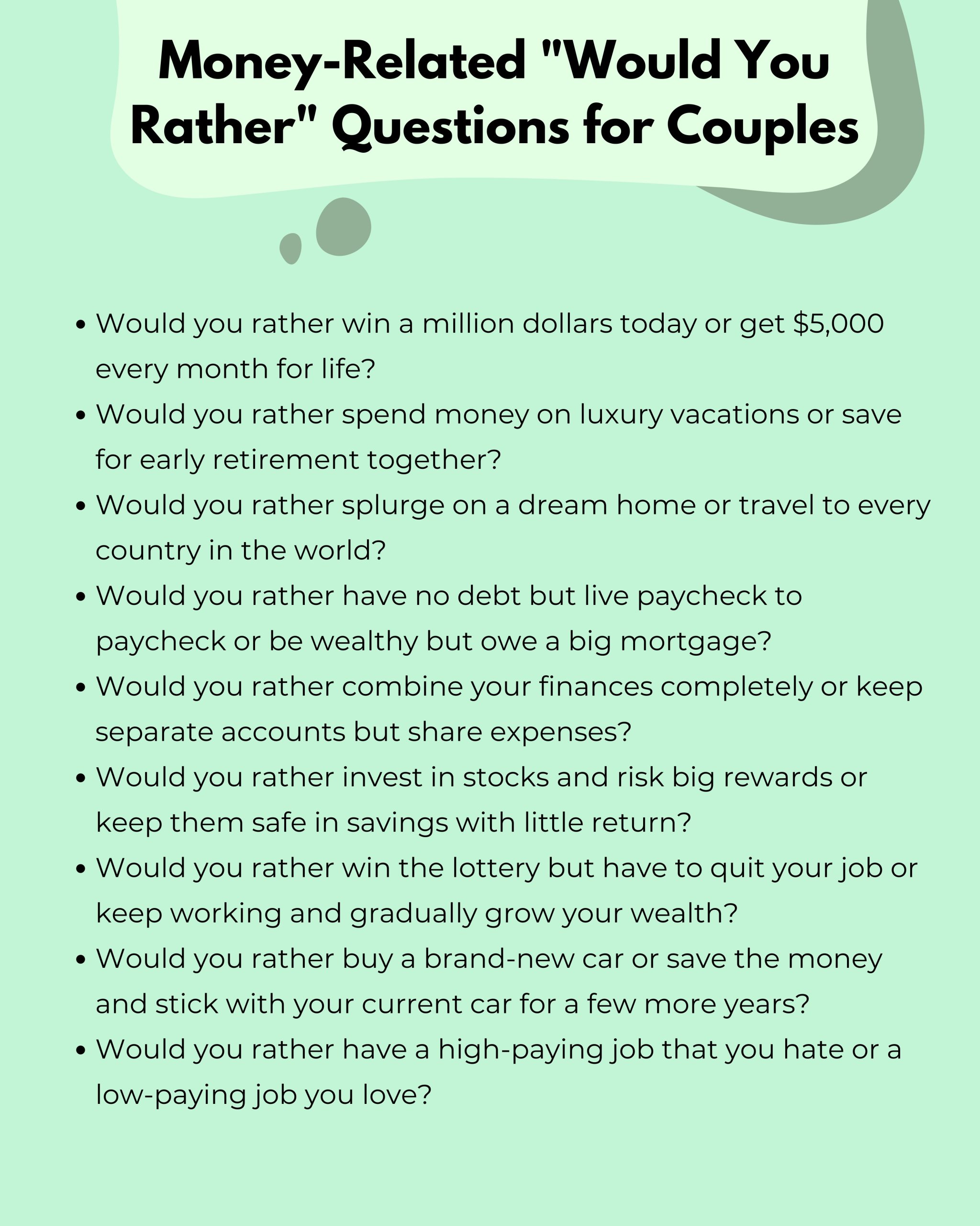 Money-Related Would You Rather Questions for Couples