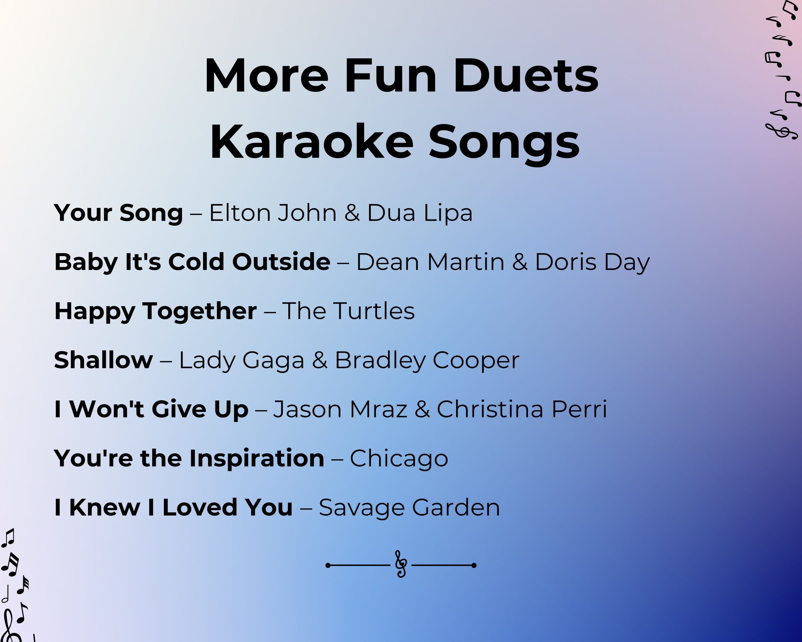 More Fun Duets Karaoke Songs For Couples