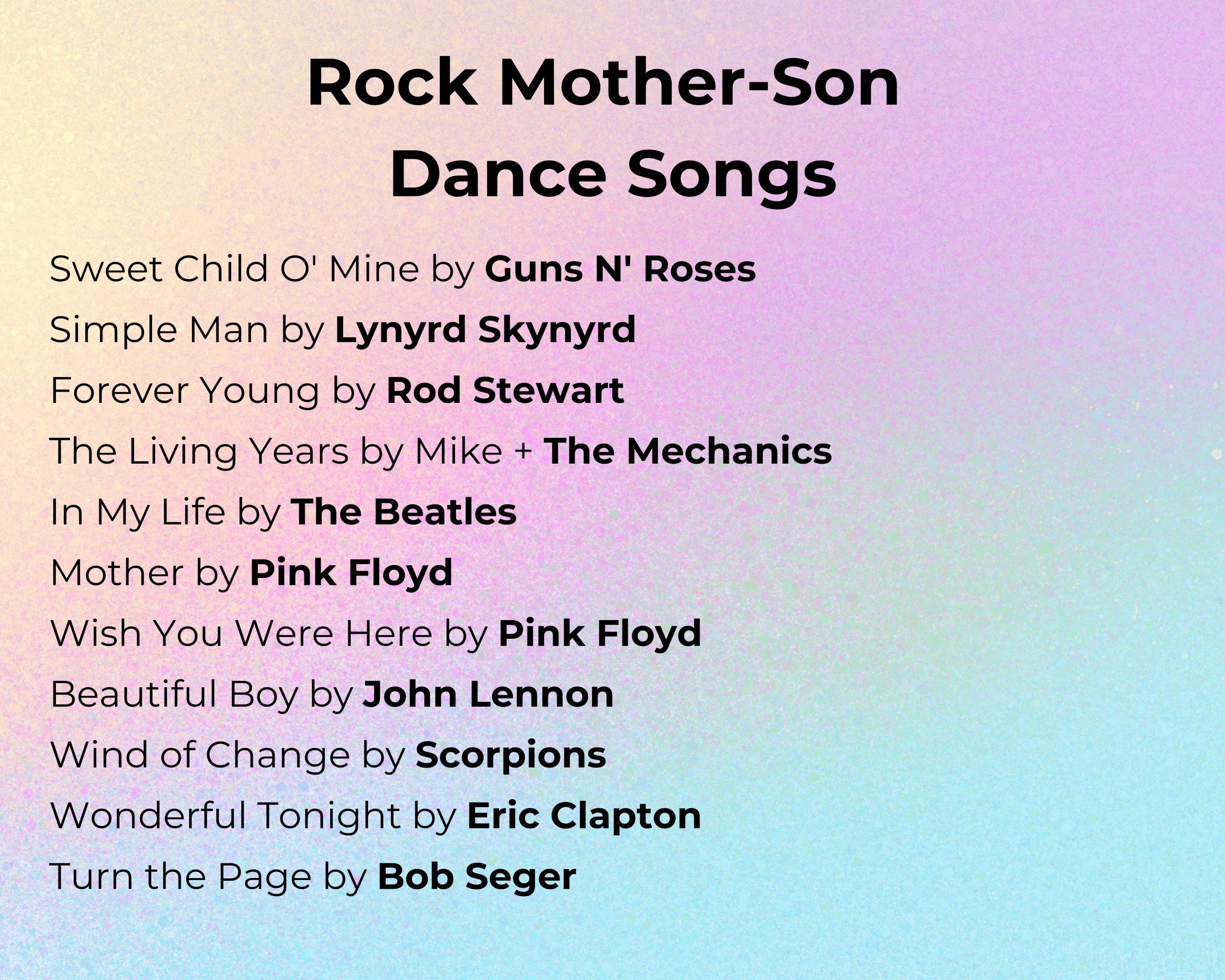 Rock Mother-Son Dance Songs